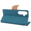 Samsung Galaxy S24 5G Green Fabric Texture Flip Leather Phone Case - 3