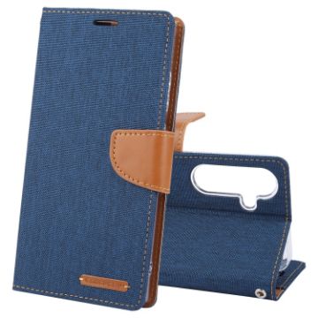 Samsung Galaxy S24 5G Navy Blue Flip Leather Phone Case - 1