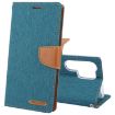 Samsung Galaxy S24 Ultra 5G Green Fabric Texture Flip Leather Phone Case - 1