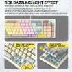 Picture of T-WOLF T50 97-keys RGB Luminous Color-Matching Game Mechanical Keyboard with Knob, Color: White A