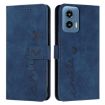Motorola Moto G34 5G Blue Leather Phone Case with Lanyard - 1