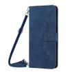 Motorola Moto G34 5G Blue Leather Phone Case with Lanyard - 2