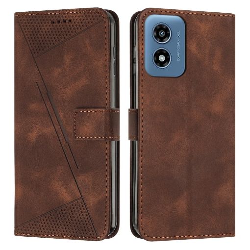 Motorola Moto G04/G24 Triangle Leather Phone Case with Lanyard - 1