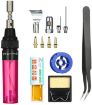 13pcs Gas Soldering Iron Set - 3 In 1 Multi-function Pen Type - Transparent Red - 1