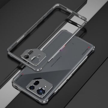 ASUS ROG Phone 8 Lens Protector + Metal Frame Case - Silver - 1
