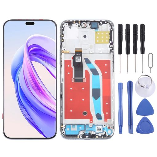 For Honor X50i+ LCD Screen Digitizer Assembly with Frame Silver - 1