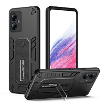 Motorola Moto G14 Brave Armor Finger Loop Holder Case - Black - 1