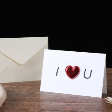 Picture of Three-dimensional Heart Valentine Day Greeting Card Blessings Messages Cards with Envelopes, Spec: I Heart U