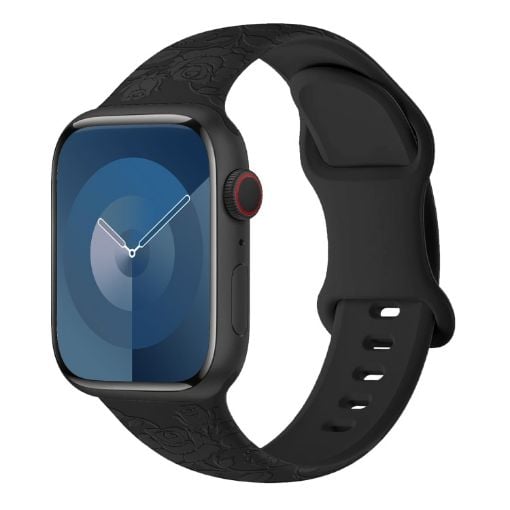 Apple Watch SE 2023 40mm Rose Silicone Band - Black - 1