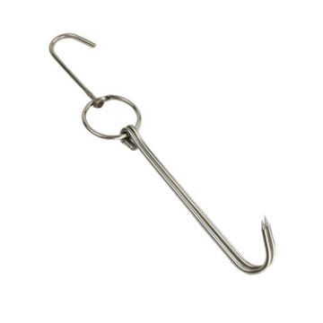 Stainless Steel Double Ring Duck Cooker Hanger - Outdoor Barbecue Hook Stand - 1