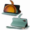 Samsung Galaxy Xcover 7 Green Leather Phone Case with Zipper Lanyard - 4
