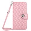 Motorola Moto E13 Rhombic Texture Flip Leather Phone Case - Pink - 2
