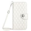Motorola Moto G53/G23/G13 Rhombic Texture Flip Leather Phone Case - White - 2