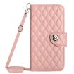 Nokia C12 Rhombic Texture Flip Leather Phone Case - Coral Pink - 2