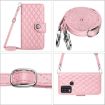 Nokia C22 Rhombic Texture Flip Leather Phone Case - Pink - 5