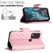 Nokia C22 Rhombic Texture Flip Leather Phone Case - Pink - 6