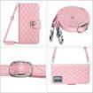 Nokia G22 Rhombic Texture Flip Leather Phone Case - Pink - 5