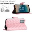 Nokia G22 Rhombic Texture Flip Leather Phone Case - Pink - 6