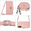 Sony Xperia 10 IV Rhombic Texture Flip Leather Phone Case - Coral Pink - 5