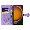 Samsung Galaxy Xcover 7 Cat and Dog Embossed Leather Phone Case - Purple - 3