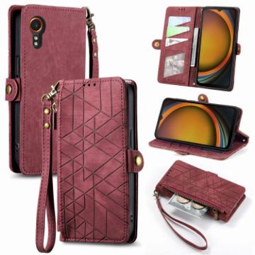Samsung Galaxy Xcover 7 Geometric Zipper Wallet Leather Phone Case - 1