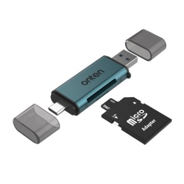 Picture of Onten CR532 2 in 1 USB-A/USB-C to SD2.0/TF2.0 USB Card Reader (Pine Green)
