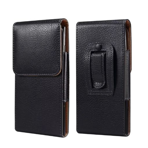 Men's 6.5 Inch Vertical Phone Waist Bag Leather Case - 1