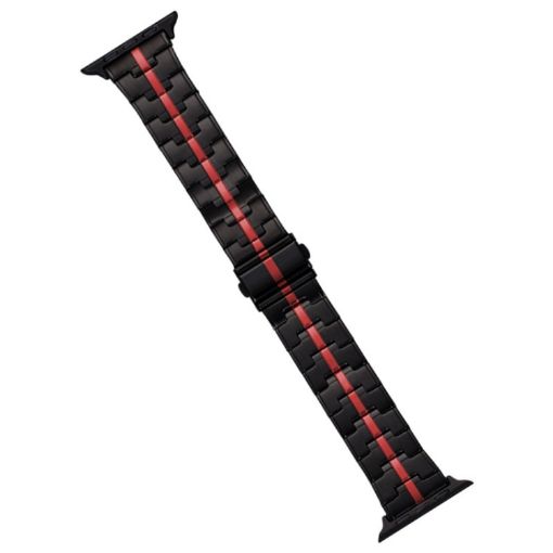 Apple Watch Series 9 45mm Stainless Steel Band - Black Red - 1