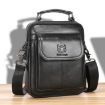 BULL CAPTAIN 049 Large-capacity Cowhide Crossbody Bag - Black - 1