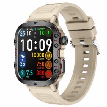 QX11 1.96" BT5.2 Smart Sport Watch - Beige - 1