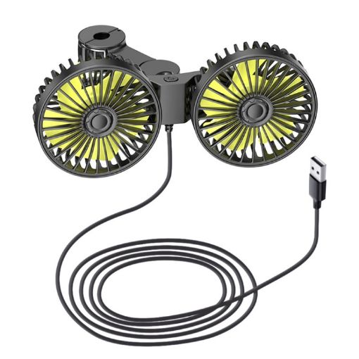 SUITU F4208 Car Cooling Fan USB Dual-Head Electrical Fan - 1