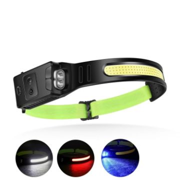 Picture of Fluorescent Belt Sensor Headlight Outdoor Running and Cycling Head Torch (White+Blue Light)