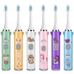 Blue Cartoon Children Electric Toothbrush with 3 Heads - USB Charging - 2