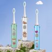 Blue Cartoon Children Electric Toothbrush with 3 Heads - USB Charging - 9
