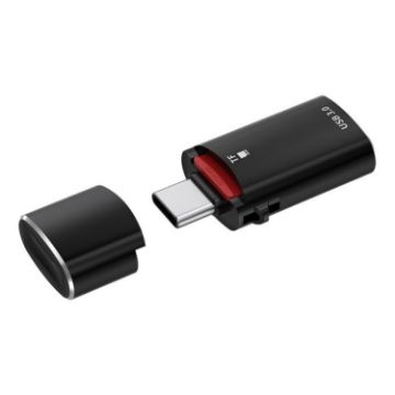 Picture of JS-72 USB Drive 2 in 1 Card Reader High-Speed USB 3.0 Converter USB-C/Type-C OTG Adapter (Black)