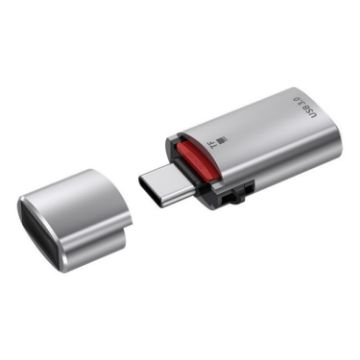 Picture of JS-72 USB Drive 2 in 1 Card Reader High-Speed USB 3.0 Converter USB-C/Type-C OTG Adapter (Silver)