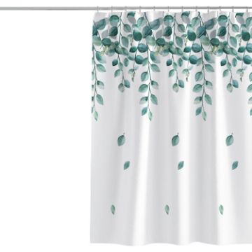 Picture of 220x200cm Simple Fresh Style Home Shower Curtain Waterproof Thickened Bathroom Curtain Cloth With Hooks