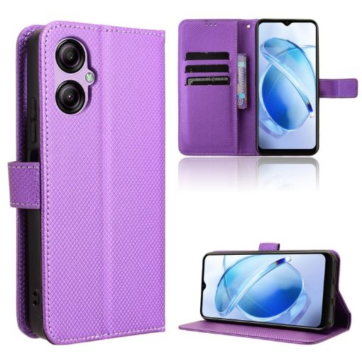 BLU G53 Diamond Texture Leather Phone Case - Purple - 1