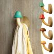 Wooden Mushroom Shape Coat Hook, Red - Punch-Free Home Decoration - 2