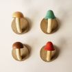 Wooden Mushroom Shape Coat Hook, Red - Punch-Free Home Decoration - 4