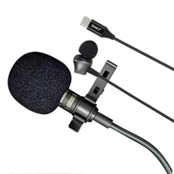 JMARY MC-R6 Lavalier Type-C Port Wired Microphone With In-ear Earphone - 1
