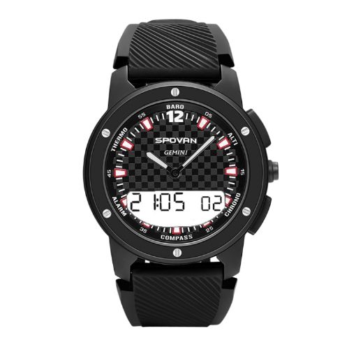 SPOVAN Gemini Outdoor Sports Watch - Black White - 1