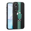 For Honor 50 Magnetic Litchi Leather Back Phone Case with Holder - Green - 1