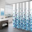 Picture of 280x200cm Home Thickened Waterproof Shower Curtain Polyester Fabric Bathroom Curtain (Blue Petal)