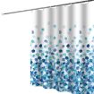 Picture of 150x180cm Home Thickened Waterproof Shower Curtain Polyester Fabric Bathroom Curtain (Blue Petal)
