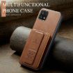 Samsung Galaxy A22 5G Leather Card Holder Phone Case (Brown) - 2