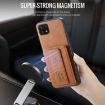 Samsung Galaxy A22 5G Leather Card Holder Phone Case (Brown) - 4