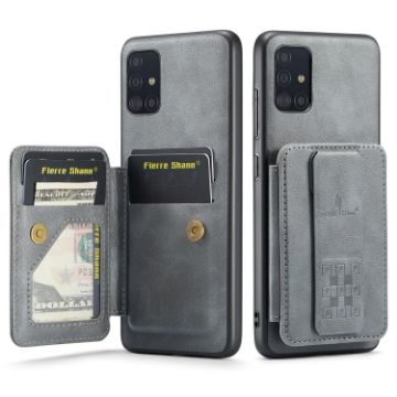Samsung Galaxy A71 4G Leather Card Holder Phone Case (Grey) - 1