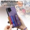 Samsung Galaxy A42 5G Retro Cross Wristband Wallet Leather Back Phone Case Purple - 4