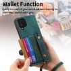 Samsung Galaxy A42 5G Retro Cross Wristband Wallet Leather Back Phone Case Green - 4